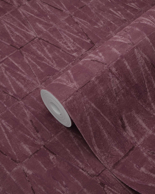 ESTAhome behang grafische lijnen aubergine paars - 50 x 900 cm - 131414 - vtwonen shop