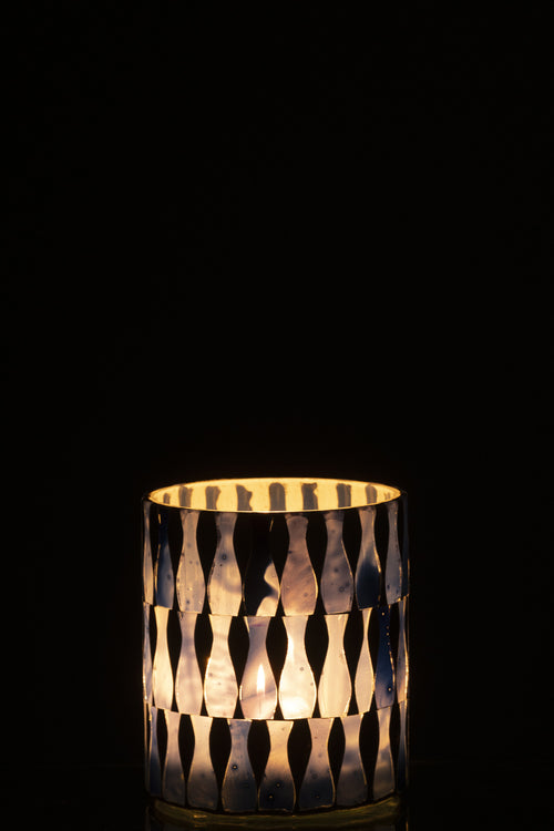 J-Line kaarshouder - glas - blauw/wit - medium