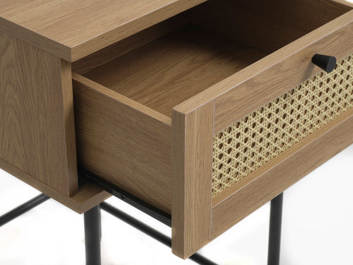 Rebellenclub Nachtkastje Berley - 45 x 45 cm - Eiken met Rattan - vtwonen shop