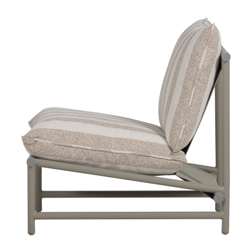 WOOOD loungestoel tuin gestreept Elvo - Aluminium - Wit/Zand - 75x82x75