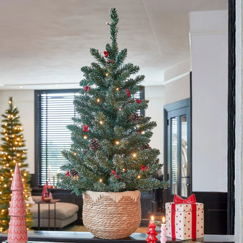 Black Box Trees Creston Kunstkerstboom met Verlichting - Kerstboom H90 x Ø50 cm - Kunstboom in Pot - Groen