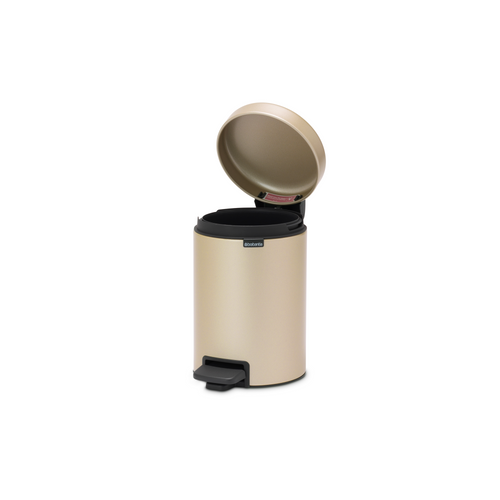 Brabantia NewIcon Pedaalemmer, 3 liter, kunststof binnenemmer - Metallic Gold