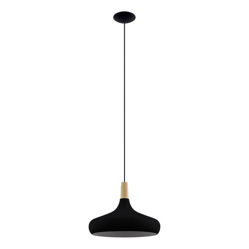 EGLO hanglamp Sabinar - e27 - ø 40 cm - zwart/bruin - vtwonen shop