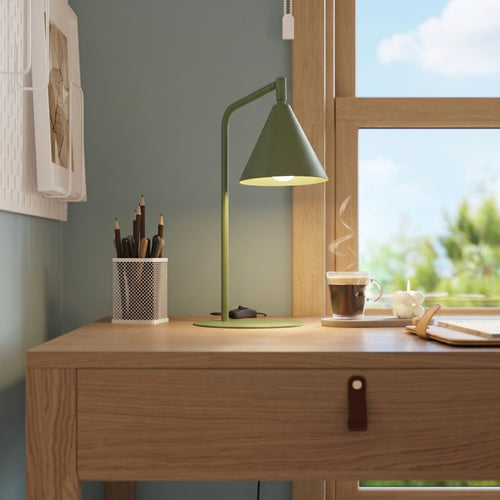 Sollux Lighting Tafellamp NOX olijfgroen - 18x18x35cm