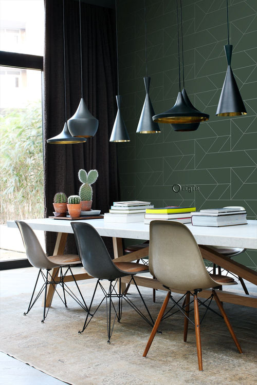 Origin Wallcoverings behang grafische lijnen groen - 0,53 x 10,05 m - 347728 - vtwonen shop