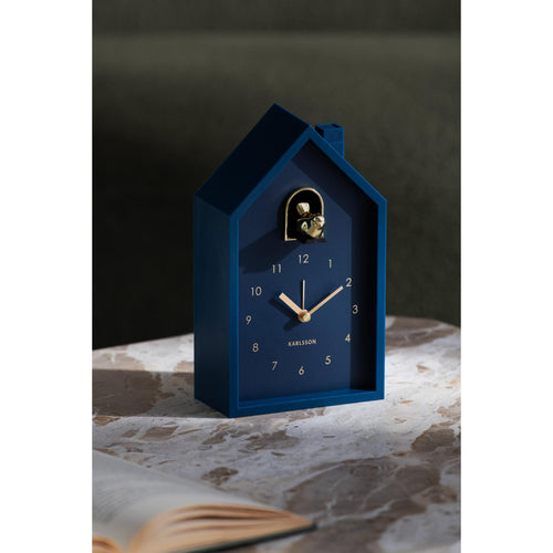 Karlsson wekker Modern Cuckoo Oro - blauw - 15x11.5x20cm