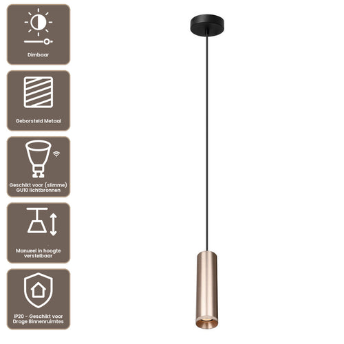 Artdelight Hanglamp Milano 25cm - Rosé Champagne