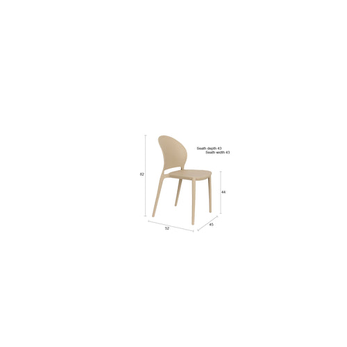 Housecraft Living Sjoerd Tuinstoelen/ Eetkamerstoelen Kunststof Beige - Set van 4 - vtwonen shop