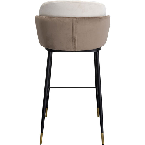 Kare Design Barkruk Hojas - fluweel - beige en taupe