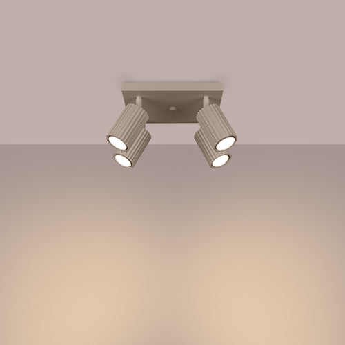 Sollux Lighting Plafondlamp KARBON 4 taupe - 25x25x16,5cm