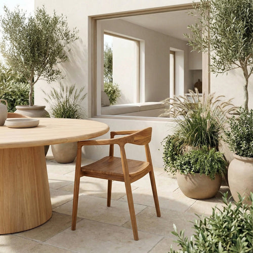 DÉJA Living Tuinstoel Liva - Teakhout - Naturel - Set van 2