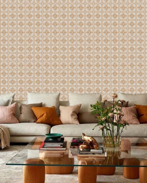 Catchii Behang Golden Square Brown/blue - vtwonen shop