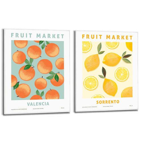 Reinders Fruity Sunshine schilderijen set -  meerkleurig/multi color - keuken - 50x40cm