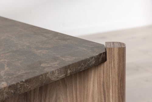 Rebellenclub Salontafel Makai - 100 x 100 cm - Bruin marmerlook