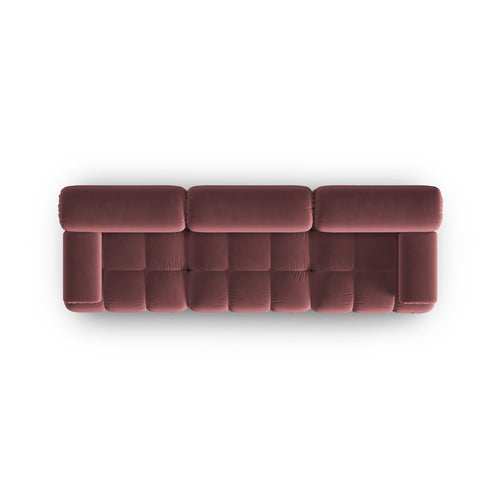 Cosmopolitan Design - Modulaire bank Cortina 3-zits, flueel roze - 94x282x70cm