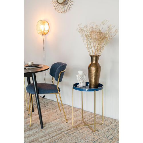 Housecraft Living Jolien Eetkamerstoelen Goud/ Donkerblauw - Set van 2 - vtwonen shop