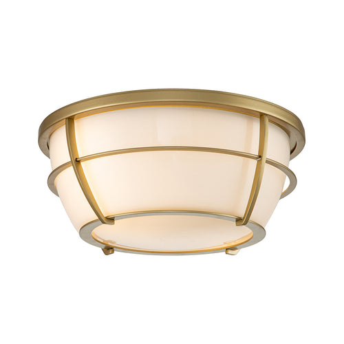 Elstead Quoizel Chance Badkamer Plafondlamp Gelakt Natuurlijk Messing, IP44