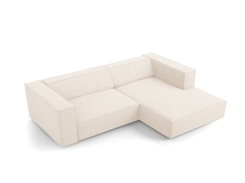 Cosmopolitan Design rechter hoekbank Arendal 3-zits, chenille, lichtbeige - 166x224x70cm