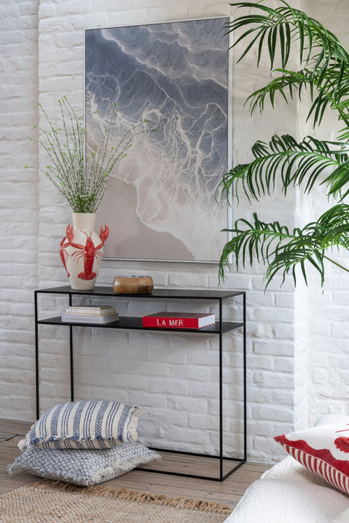 J-Line console Rechthoekig 2 Planken - metaal - zwart
