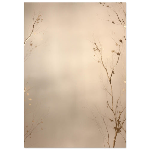 Artfulprints Poster met Lijst Abstract - Golden leafs   - 70x100 cm - Goud