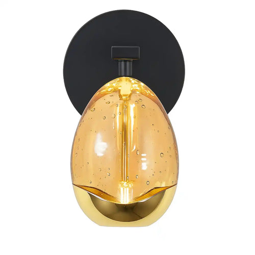 Highlight wandlamp Golden - 1 lichts - 18  x 14.8   cm - amber zwart