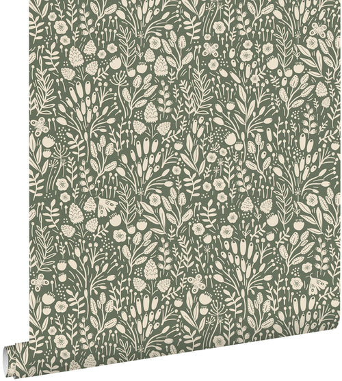 ESTAhome behang bloemetjes groen - 50 x 900 cm - 131250 - vtwonen shop