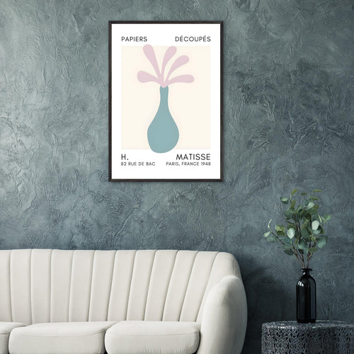 Artfulprints Poster Matisse - Ocean flower grey   - A4 21x29.7 cm - Grijs
