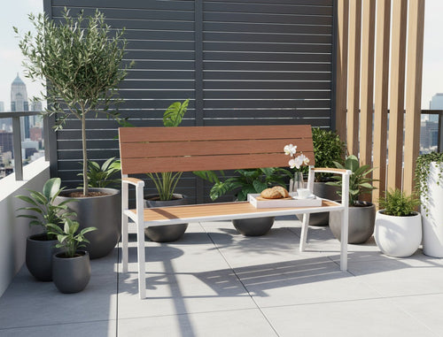 MaximaVida aluminium tuinbank Bermuda 120 cm ivoor