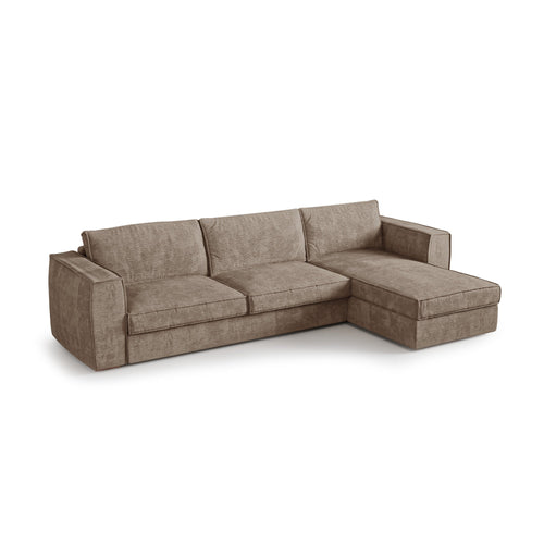 Premium Interiors - Rechthoekige hoekbank MIKA - zacht aanvoelende geweven stof mol 292cm