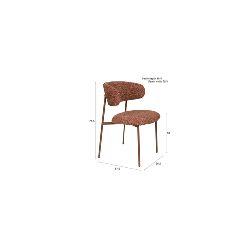 Housecraft Living Claes Eetkamerstoelen Gemêleerd Terra/ rood - Set van 4