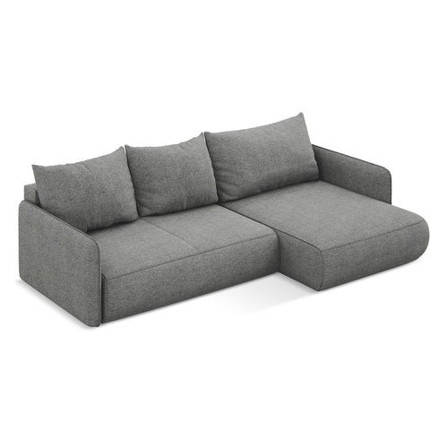 LaMiaSofa hoekbank rechts Palermo - chenille stof - olifant - 240x148x86