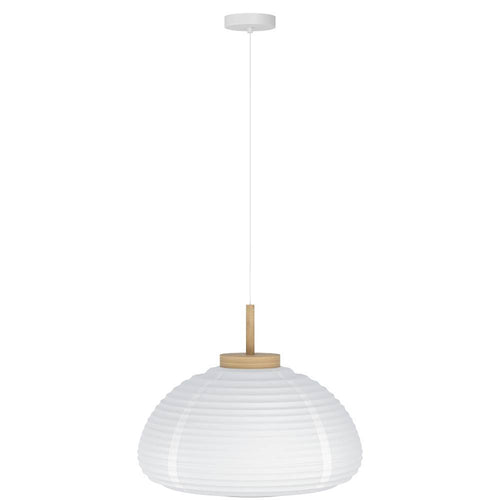 EGLO hanglamp Summerhill - e27 - staal;hout;papier - wit;bruin - vtwonen shop