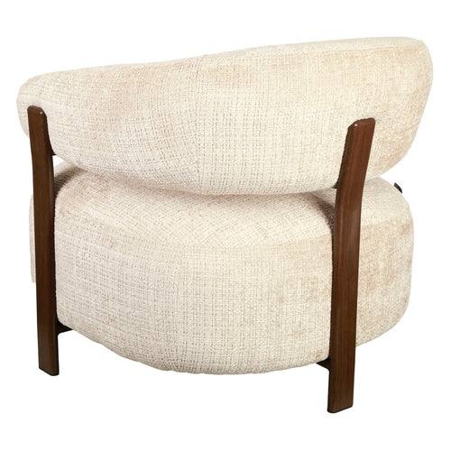 DÉJA Living Fauteuil Kalmar - Taupe/Walnoot Stof - 76x71x70cm - vtwonen shop
