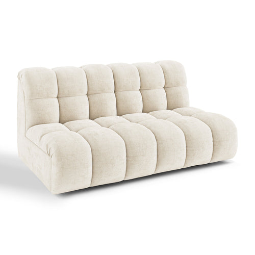 Premium Interiors - Bank SEVEN - gewaafd fluweel crème 162cm