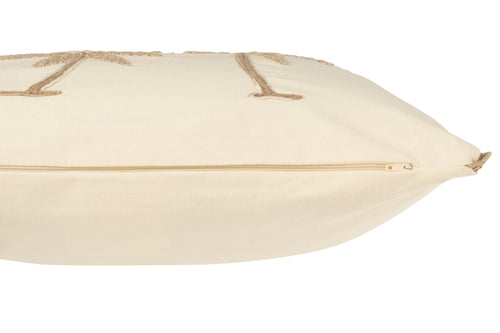 J-Line kussen Rechthoek Palmbomen - katoen - creme/beige