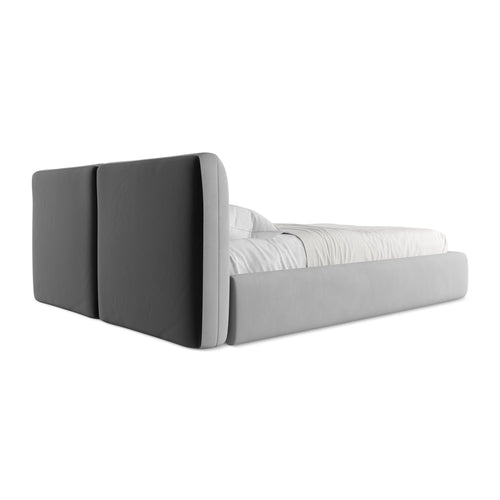 LaMiaSofa Bed met opbergruimte Milano - chenille stof - lichtgrijs - 180x228x82