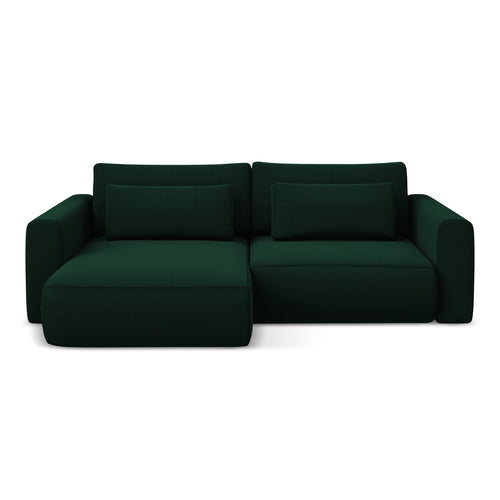 LaMiaSofa hoekbank links Perugia - velours - flessengroen - 240x149x82
