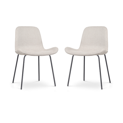 Nolon Nora-Fé Eetkamerstoelen Set van 2 - Beige - Zwarte Poten - vtwonen shop