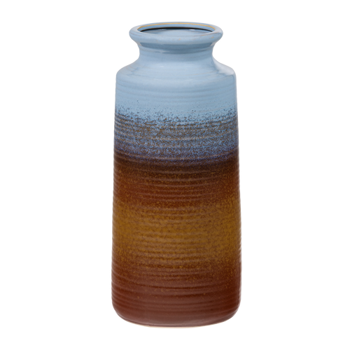 WOOOD vaas xl Decennia - Keramiek - Blauwgeel - 38xØ17 cm