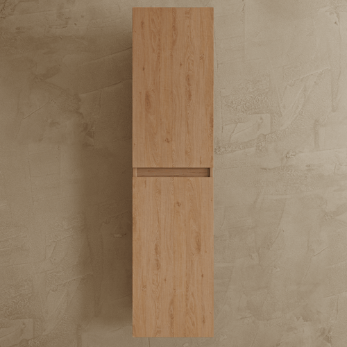LOMAZOO badmeubelset Verona - met hoge kast & witte wastafel - licht eiken - 80 cm