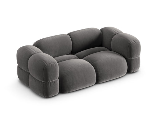 Cosmopolitan Design Bank Loretto 3-zits, flueel grijs - 100x210x68cm