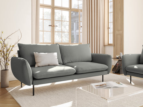 Cosmopolitan Design Bank Vienna 3-zits, boucle, grijs - 92x200x95cm