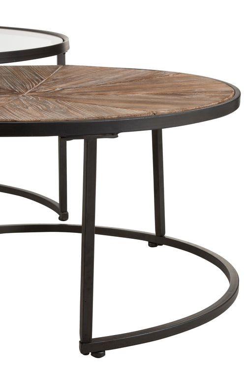 J-Line salontafel Rond - metaal - zwart - 2 stuks