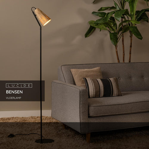 Lucide vloerlamp BENSEN - 1xE14 - Naturel - vtwonen shop