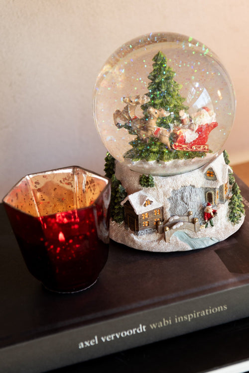 J-Line decoratie Waterbal Kerstman - polyresin - mix