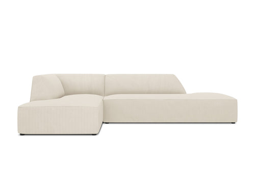 Micadoni linker hoekbank Ruby 4-zits, ribfluwelen, lichtbeige - 180x273x69cm