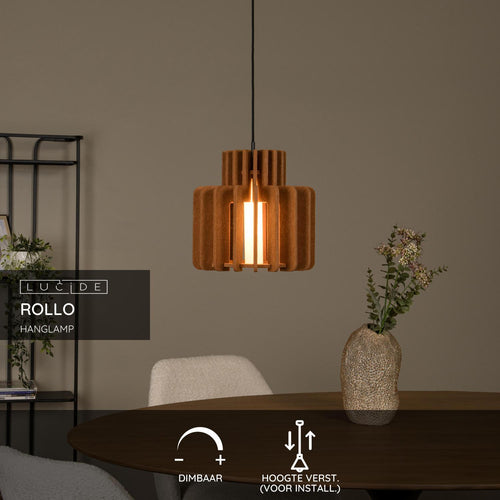 Lucide hanglamp ROLLO - 1xE27 - Terracotta - vtwonen shop