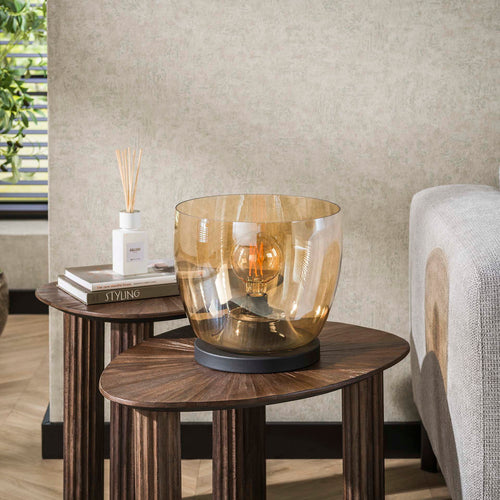 Giga Meubel Vloerlamp Up L - Amber Glas - 1-Lichts - 29x29x27cm - vtwonen shop