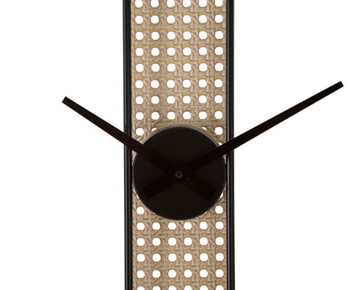 Ronde metalen wandklok zwart en beige Ø 60x5 cm