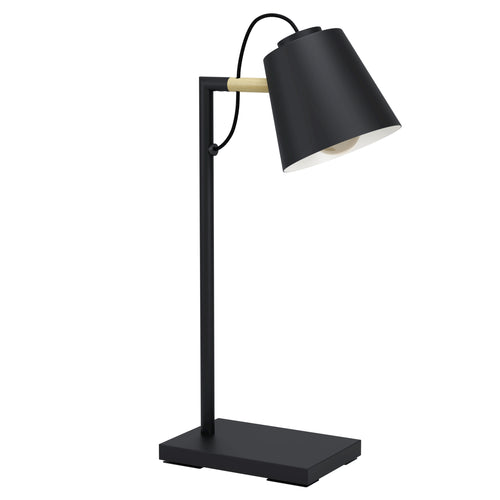 EGLO tafellamp/bureaulamp Lacey - e14(excl) - hout - zwart/bruin